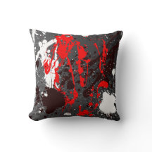 Pillow in modern abstract sprayed style