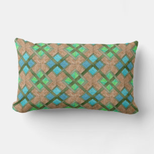Pillow - Interlaced Squares on Brown