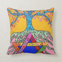 Pillow Jewish Yiddish Tree of Life AND Prayer VII