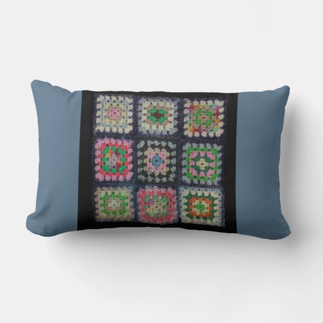 Pillow (lumbar) - Granny Square Afghan (Front)