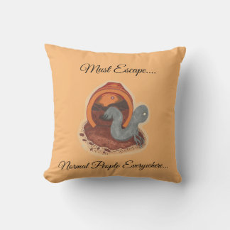 Pillow- must Escape- Potted creature Cushion