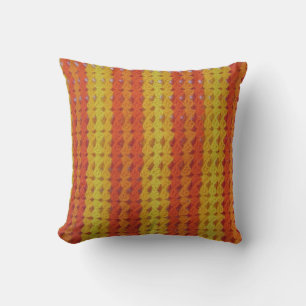 Pillow - Orange Afghan pattern