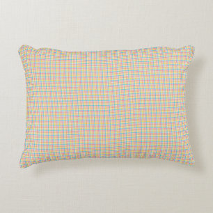 pillow pattern in red blue and yellow on a white 