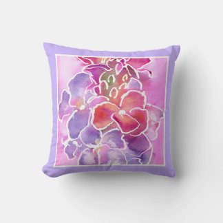 Pillow, Pink, Mauve, Blue Wallflowers Cushion
