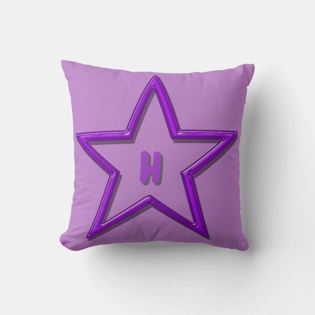 Pillow - Purple Star with Initial (Front)