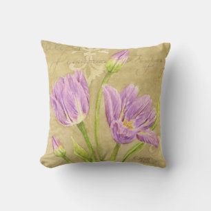 Pillow Purple Tulips Garden Notes