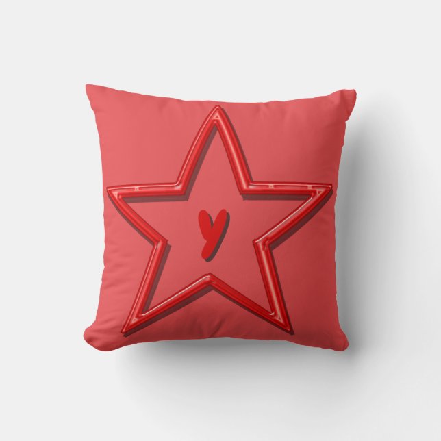 Pillow - Red Star with Letter (Front)