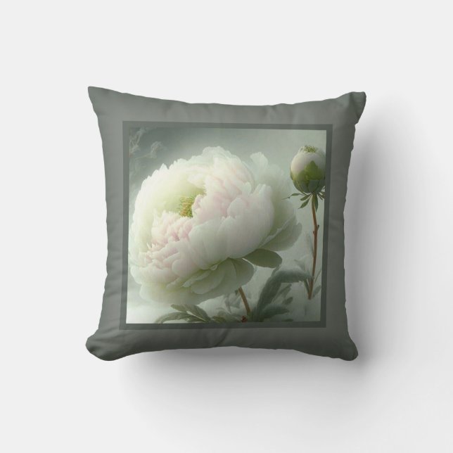 Pillow - romantic floral, peony flower, paeonia (Front)