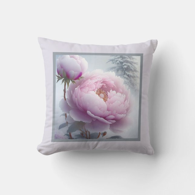 Pillow - romantic floral, peony flower, paeonia (Front)