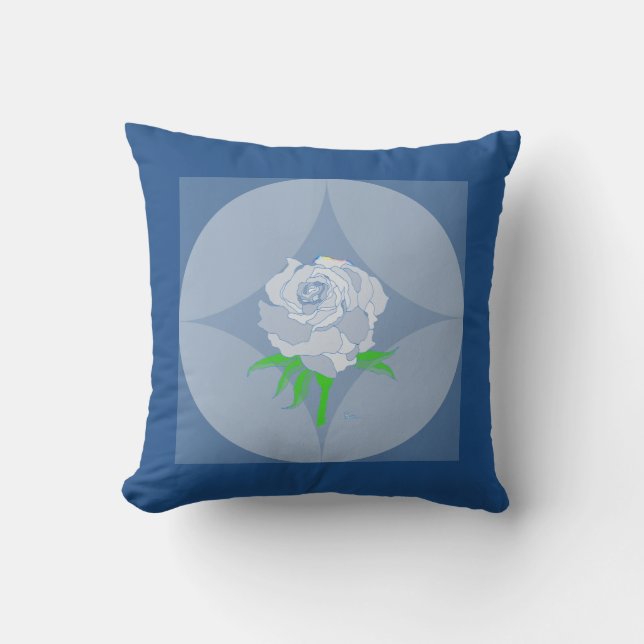 Pillow - Rose and Geometric Background (Front)