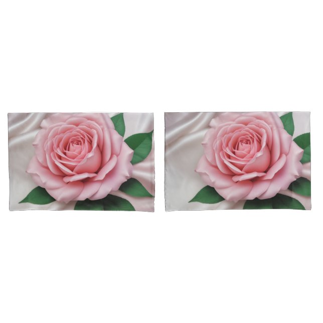 Pillow Rose and Silk Pillowcase (Front-Set)