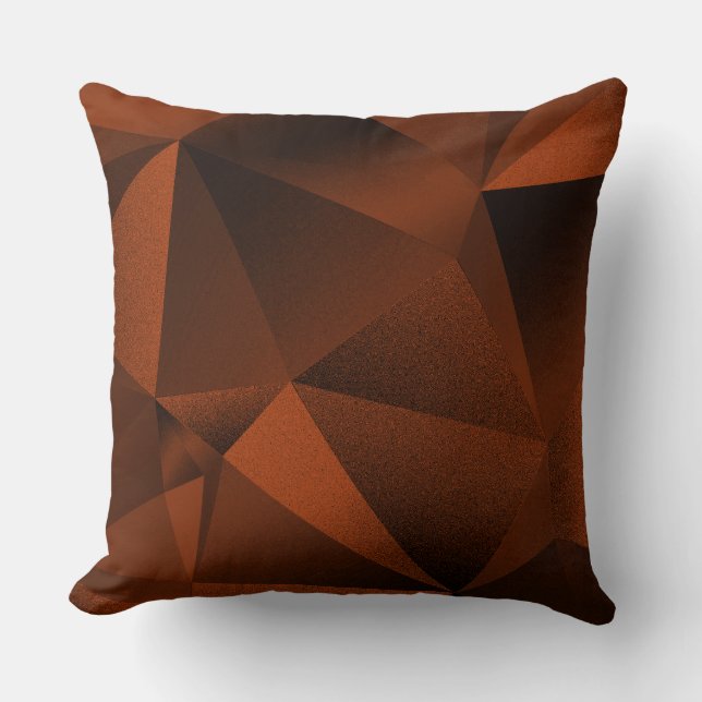 Pillow Rust Faceted Geometric Diamond Throw (Front)