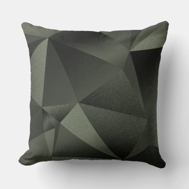 Pillow Sage Faceted Geometric Diamond Throw (Front)