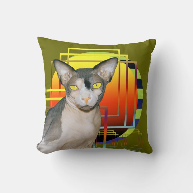 Pillow | Sphynx Cat Ninja Transparent Background (Front)