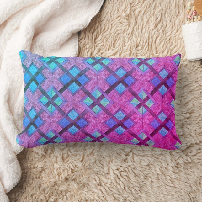 Pillow - Squares in Blue and Pink (Blanket)