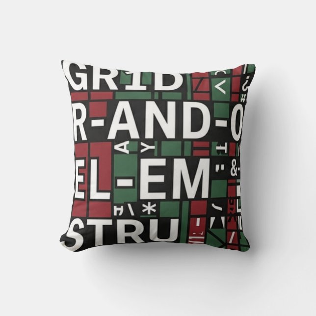 Pillow Typographic decor design (Front)