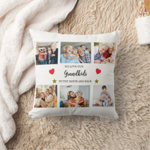 Pillow We Love Our Grandkids Photo Collage