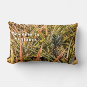 Pillow, Welcome to My Home with Pineapple Lumbar Cushion