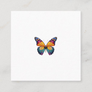 Pillow with a colorful Butterfly design. Square Business Card
