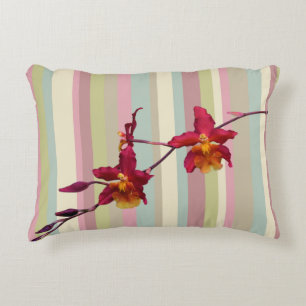 Pillow with a Spray of Cattleya Orchids