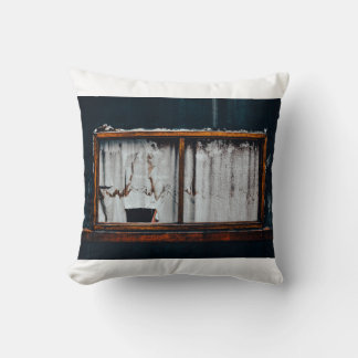 Pillow with abandoned window decoration