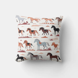Pillow with abstract horses.