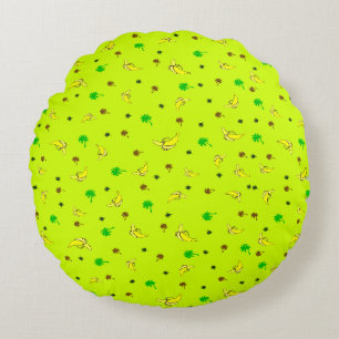 Pillow with banana and palms pattern