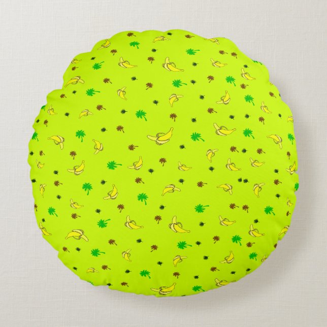 Pillow with banana and palms pattern (Front)