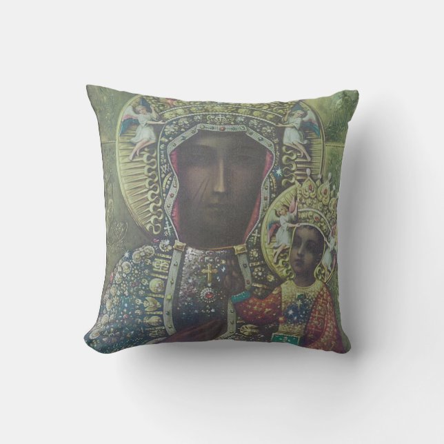 Pillow with Black Madonna and Child (Front)