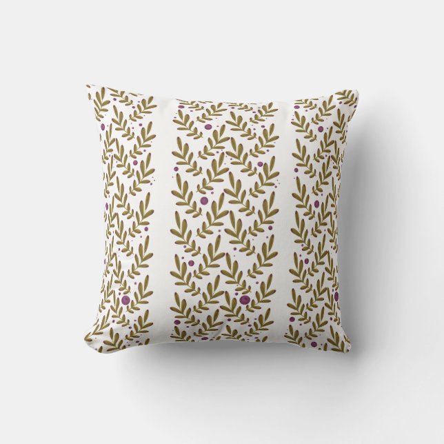 Pillow with cute botanical pattern (Front)