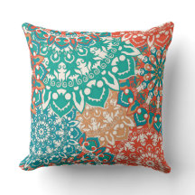 Pillow with Mandala Floral Pattern
