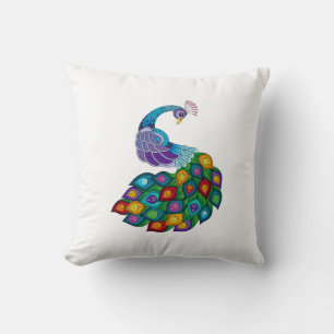 Pillow with Peacock pattern