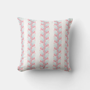 Pillow with seamless sea print shells and corals