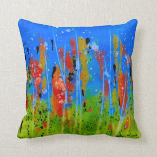 Pillow with splashed-colours