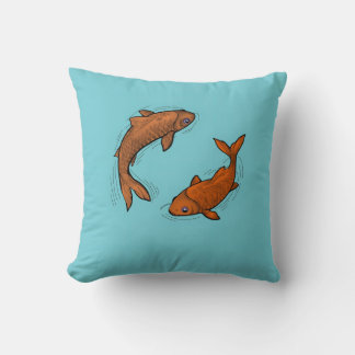 Pillow with swimming carps