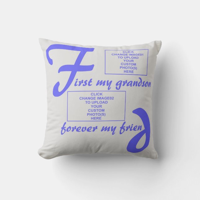 pillowBurst of Blue-Forever My Grandson Cushion (Front)