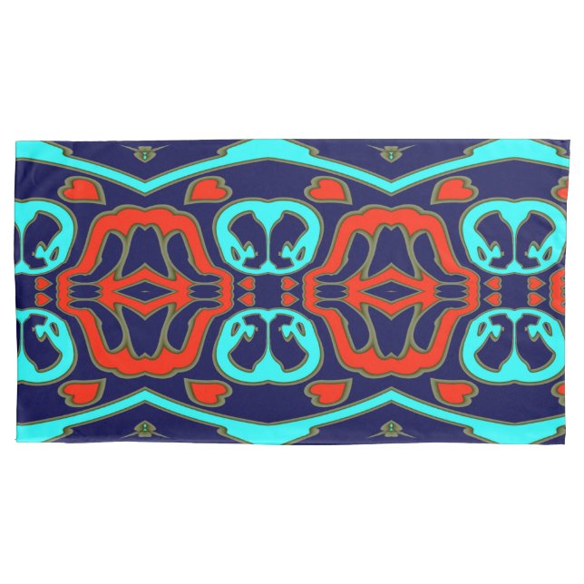 Pillowcase, A vintage colourful all over print  Pillowcase (Front-Left)