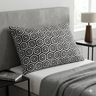 Pillowcase Black White Hexagon Geometric Pattern
