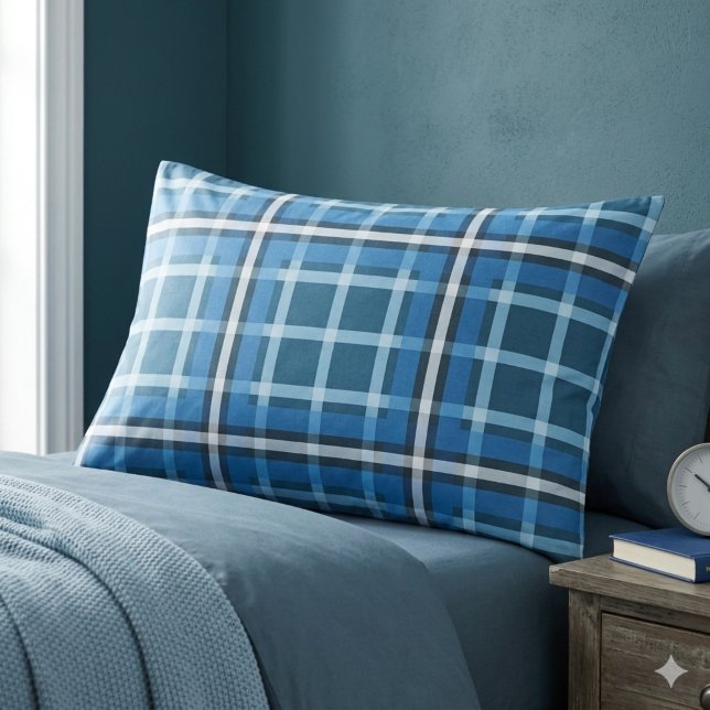 Pillowcase Blue Tartan Plaid Check Pattern (Creator Uploaded)