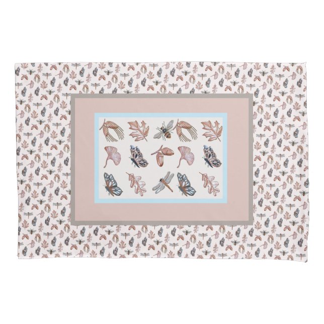  Pillowcase for Girls nature print peach (Front)