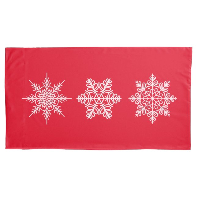 Pillowcase King Christmas Snowflakes (Front)