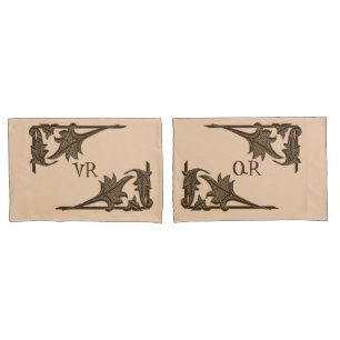 Pillowcase - Leafy Brackets with Initials
