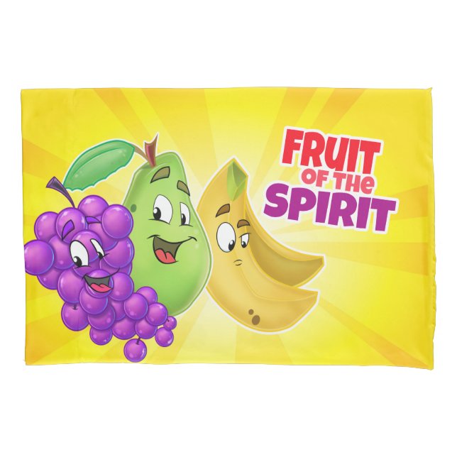 Pillowcase with fruit of the spirit cartoon (Front)