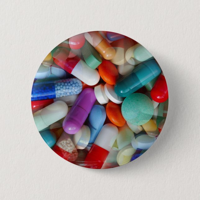 pills drugs 6 cm round badge (Front)