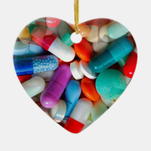 pills drugs ceramic tree decoration
