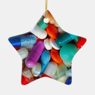 pills drugs ceramic tree decoration