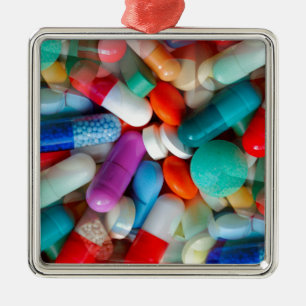 pills drugs metal tree decoration