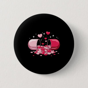 Pills Heart Love Valentine Hearts Medicine Pharmac 6 Cm Round Badge