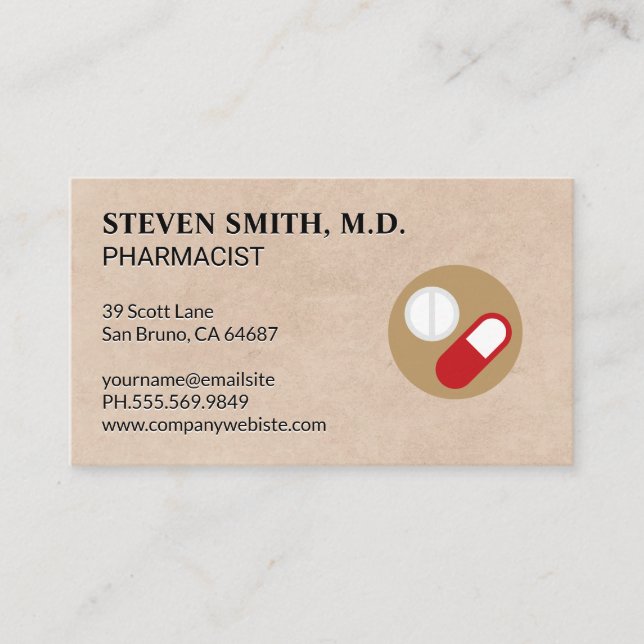 Pills Icon Business Card (Front)