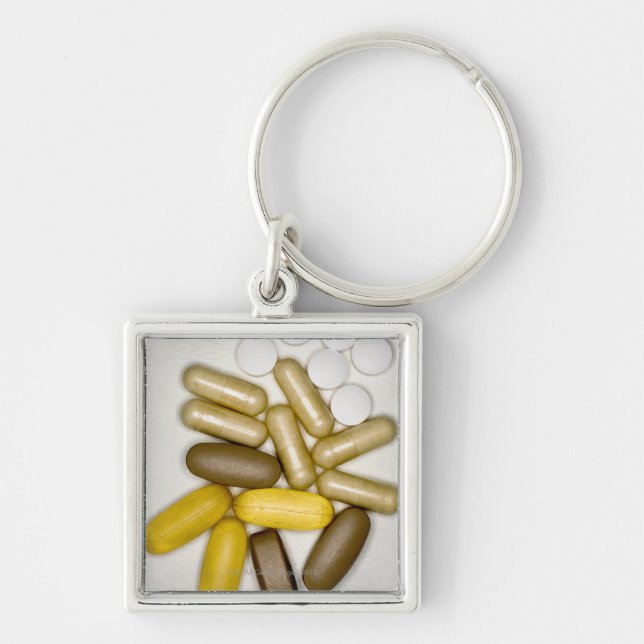 Pills on paper key ring (Front)